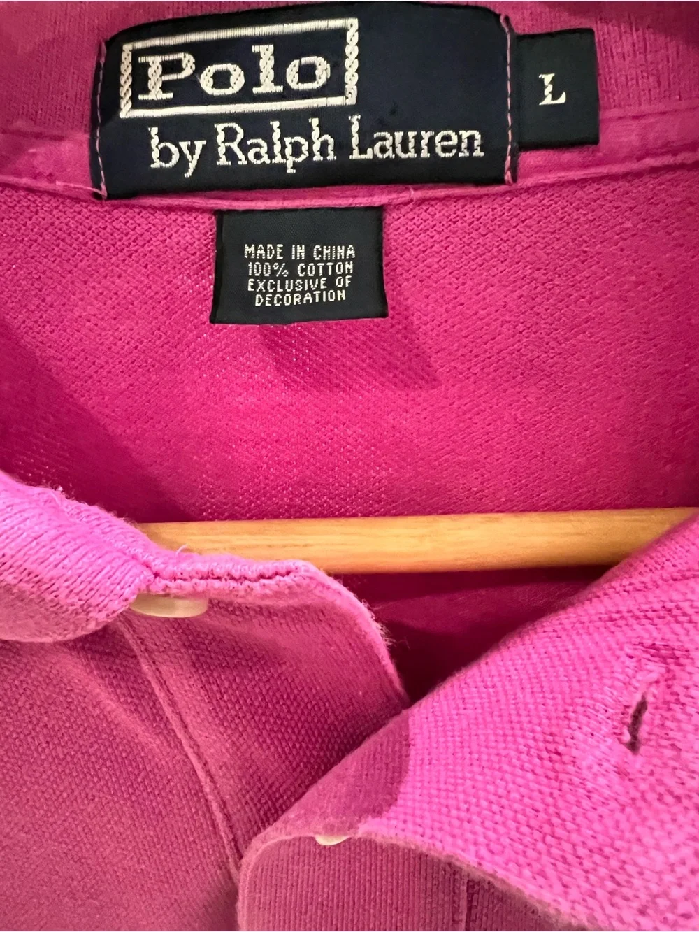 Ralph Lauren Custom Fit Polo Shirt Pink Magenta Green Pony Large Men's